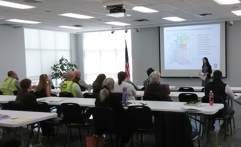 TRINIDAD, Colo. – District contracting officer Stephanie Parra speaks to small business representatives about how to work with the Corps of Engineers during the “Small Business Development Day” held at Trinidad State Junior College, May 22, 2019.