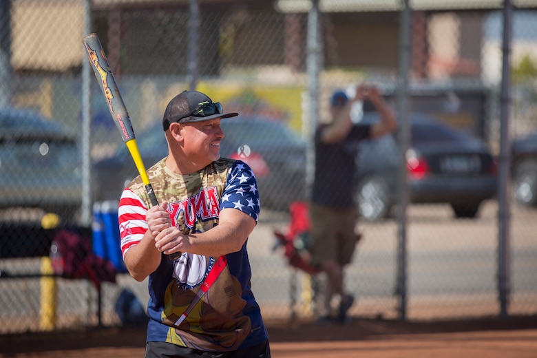 U.S. Marines attached to the Legal Service Support Detachment (LSSD) throughout Marine Corps Installations West (MCIWEST), participate in an annual softball tournament on Marine Corps Air Station Yuma, May 3, 2019. The MCIWEST tournament is held annually to build camaraderie throughout the West Coast LSSD. (U.S. Marine Corps photo by Sgt. Allison Lotz)