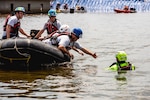 Fire Protection Airmen from around the country participate in water rescues during Global Dragon 2019, held at the Guardian Centers of Georgia in Perry, Ga., June 3, 2019.