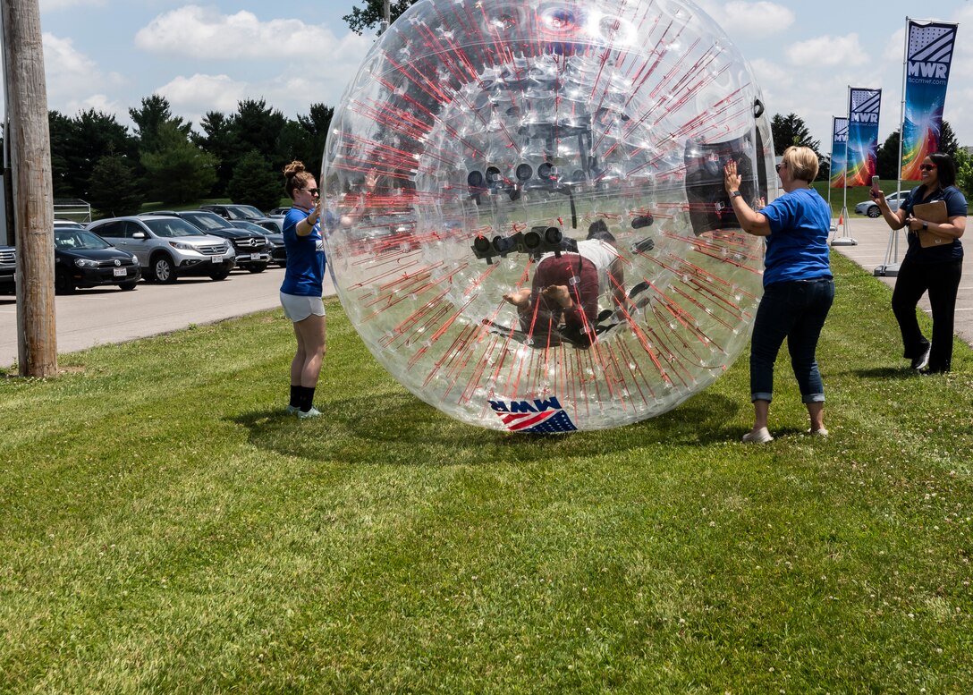 associates play in plastic ball