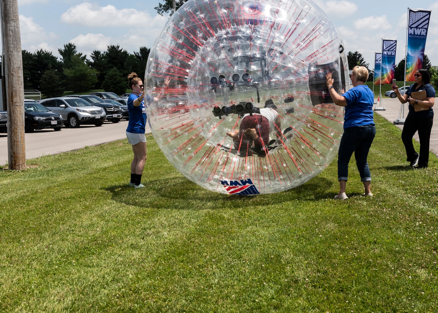 associates play in plastic ball