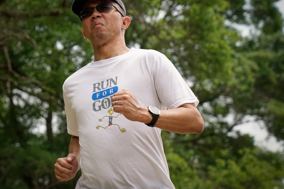 Master Sgt. Brandan Keel joined running groups to combat his depression after finding out his wife got pregnant by another man. One of the groups incorporated running training with spiritual education and has been a major factor in turning his life around.