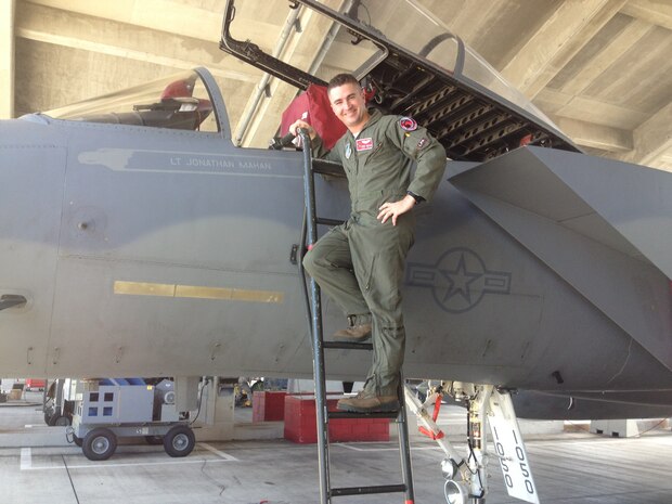 Maj. Jonathan Mahan, a C-17 Globemaster III pilot assigned to the 14th Airlift Squadron.