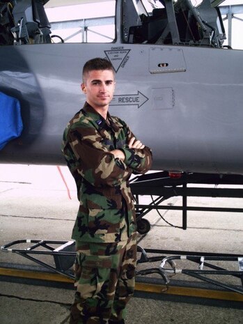 Capt. Jonathan Mahan, a C-17 Globemaster III pilot assigned to the 14th Airlift Squadron.
