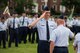 U.S. Air Force Junior ROTC cadet Delevan McAdams, a senior at West Aurora High School, accepts the Field Day Flight Team award on behalf of I-flight from retired Air Force Major Michael Conley during Cadet Leadership Course graduation June 8, 2019, at Scott Air Force Base, Ill. Throughout the week, 120 cadets experienced a variety of team building exercises and techniques that developed their leadership skills.