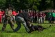 Members of the 375th Security Forces Squadron put on a Military Working Dog demonstration for U.S. Air Force Junior ROTC cadets participating in the Cadet Leadership Course June 5, 2019 at Scott Air Force Base, Ill. Cadets were also given an opportunity to tour the 375th SFS and gain an in-depth look at the mission of Scott AFB’s defenders. (U.S. Air Force photo by Senior Airman Daniel Garcia)