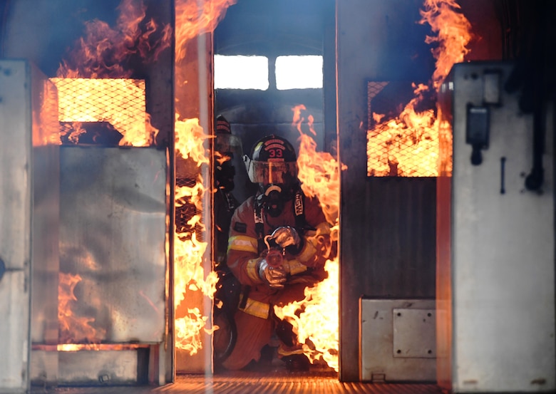 Aircraft rescue fire fighting training
