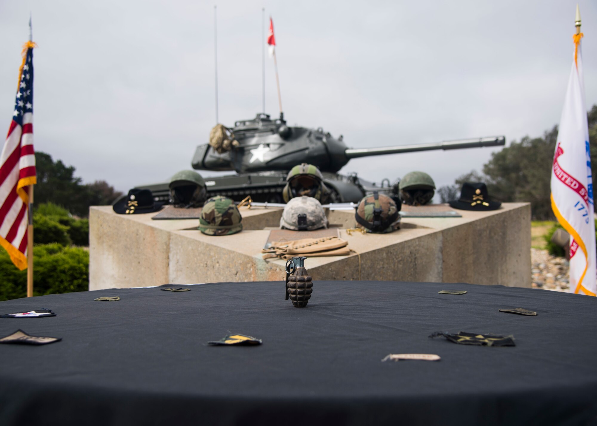 Members of Vandenberg Air Force Base gather to celebrate the Army’s Birthday June 14, 2019, at Vandenberg AFB, Calif. On 14 June, 1775, the U.S. Army was founded when the Continental Congress authorized enlistment of expert riflemen to serve the United Colonies for one year. (U.S. Air Force photo by Airman 1st Class Aubree Milks)