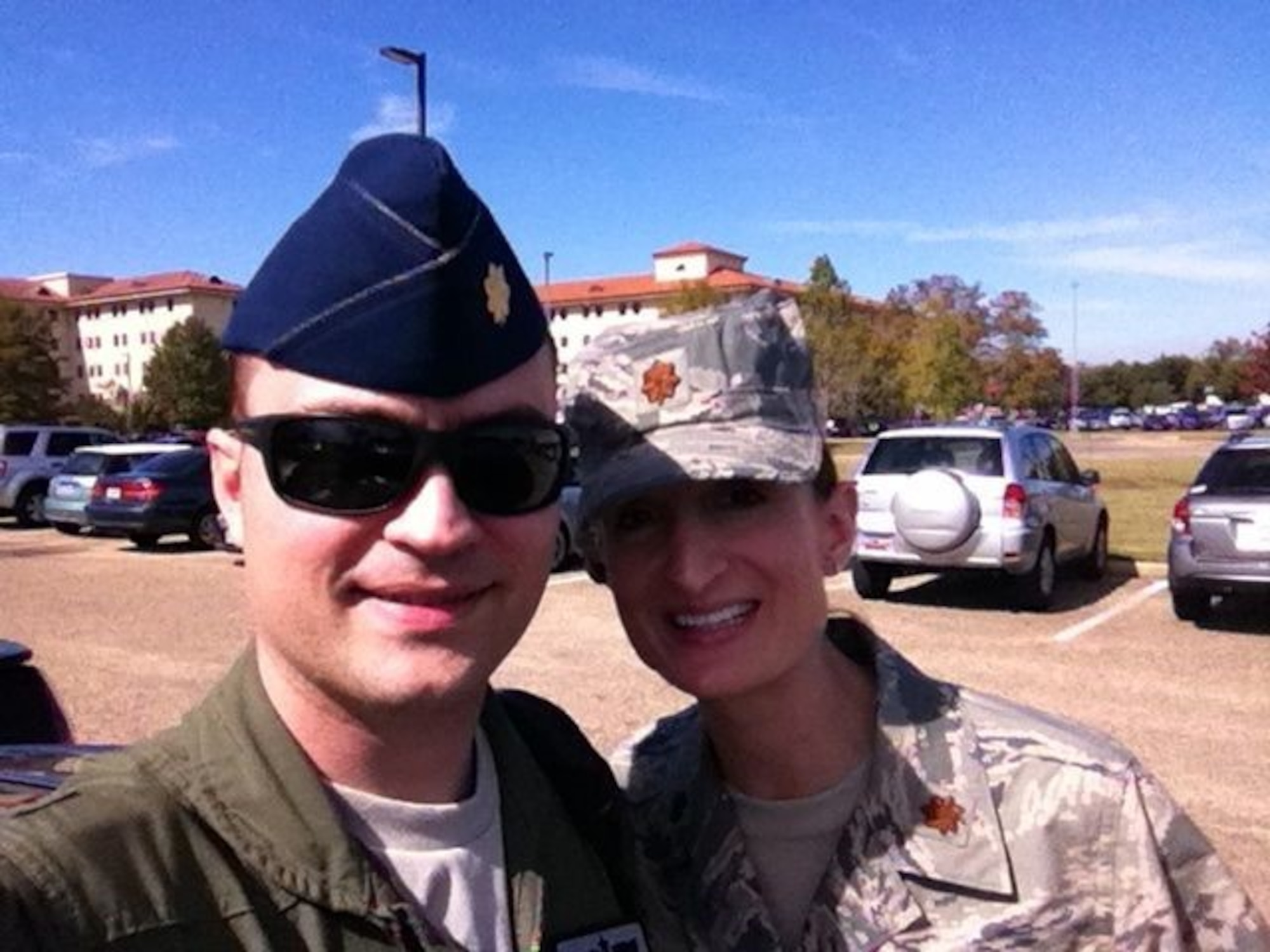 Col. Lawrence Sullivan, 8th Fighter Wing vice commander, and his wife, Maj. Teresa Sullivan, a public affairs officer at Headquarters Air Force Staff, pose for a picture October 2013, at Maxwell Air Force Base, Ala. Col. Sullivan is joining the 8th FW “Wolf Pack” after a tour at the Special Projects and Innovation Division, Pentagon, Arlington, Va. His tour at Kunsan Air Base, Republic of Korea, is the fifth time he has been stationed within Pacific Air Forces Command. (Courtesy Photo)
