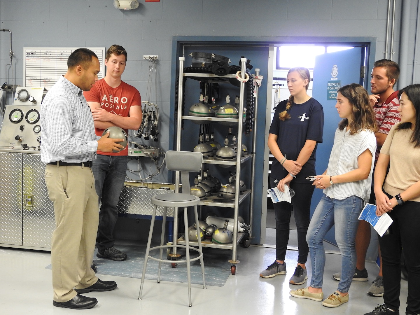 Naval Research Enterprise Internship Program (NREIP) interns toured Naval Surface Warfare Center Panama City Division's (NSWC PCD) various facilities to learn more about the opportunities to work with many projects and mission areas at NSWC PCD June 13.
