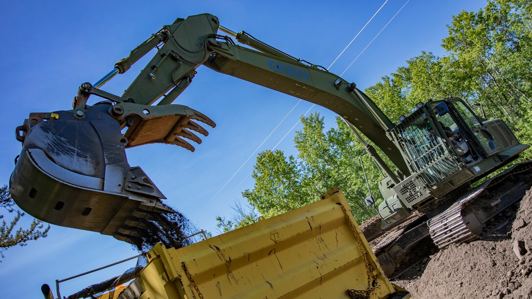 U.S. Marines with MWSS-471 build a roadway at Canadian Forces Base Cold Lake