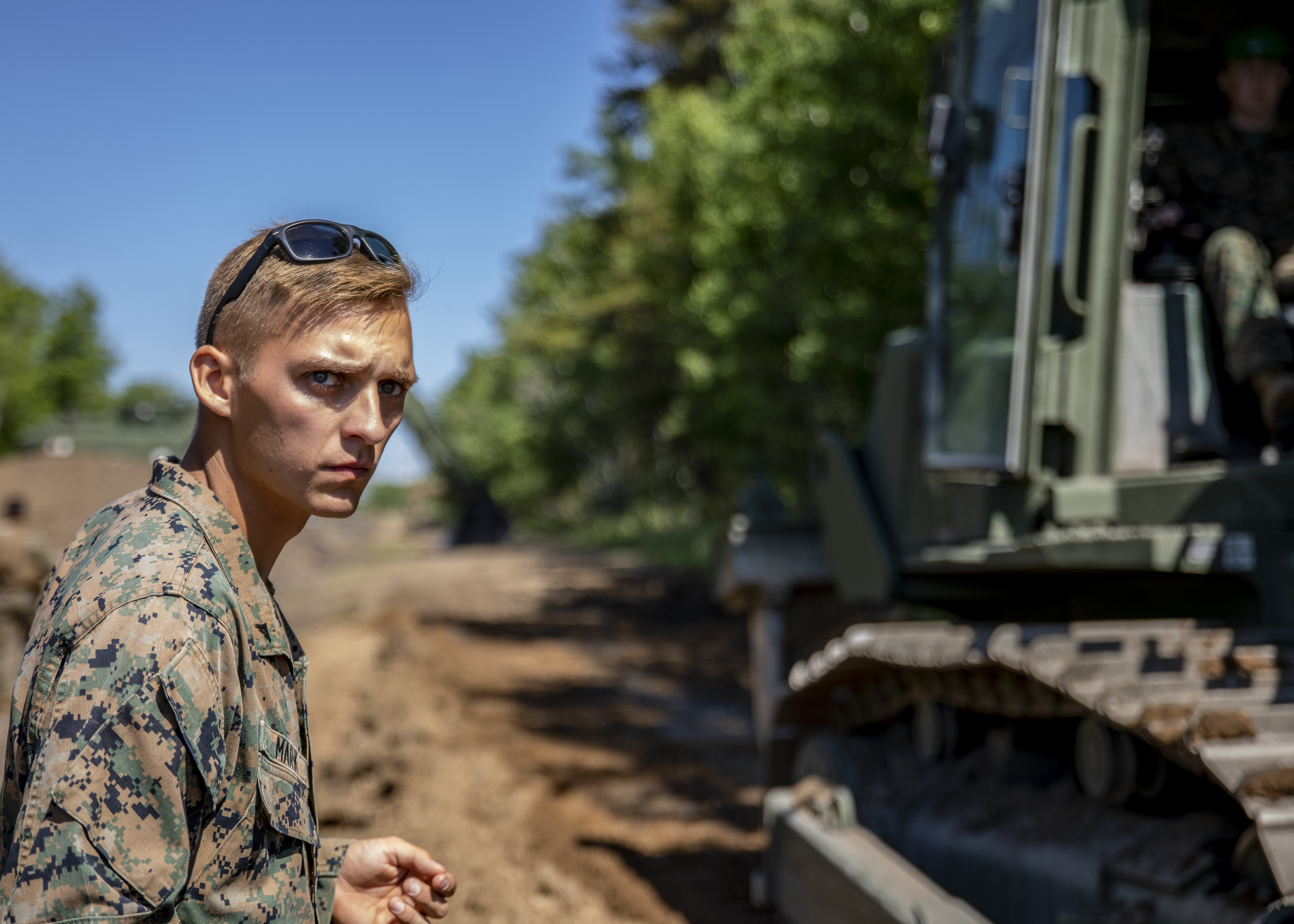 U.S. Marines with MWSS471 build a roadway at Canadian Forces Base Cold Lake