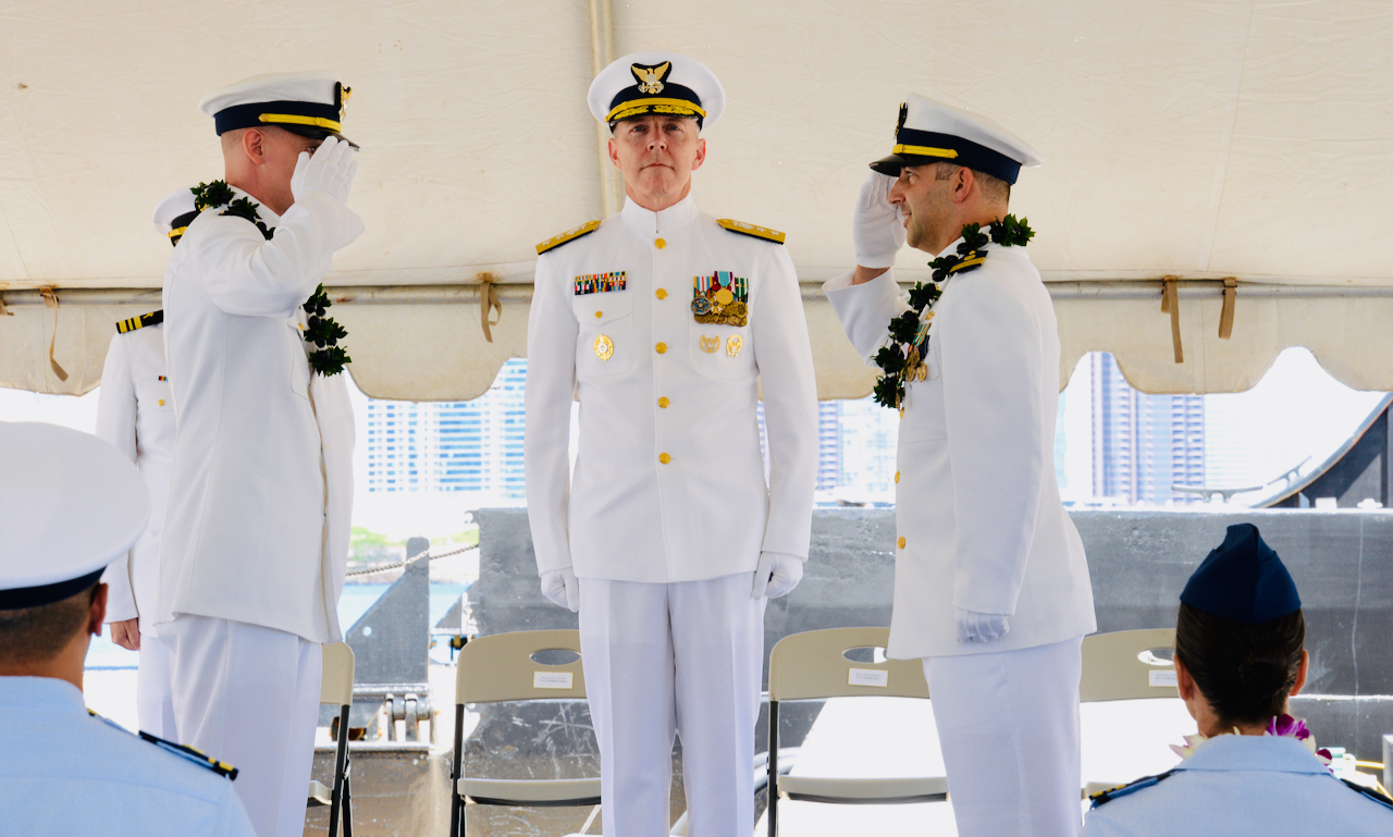 Coast Guard Cutter Walnut Holds Change Of Command Ceremony