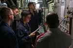 Sailors attached to the future USS Delbert D. Black (DDG 119) receive training on the zonal electrical distribution system at the Land Based Engineering Site (LBES), Naval Surface Warfare Center, Philadelphia Division (NSWCPD), May 8, 2019. This training is critical for the Sailors so they understand what is occurring with the machinery in the engine rooms when operations are taking place. (U.S. Navy Photo by Mass Communication Specialist 1st Class John Banfield/Released)