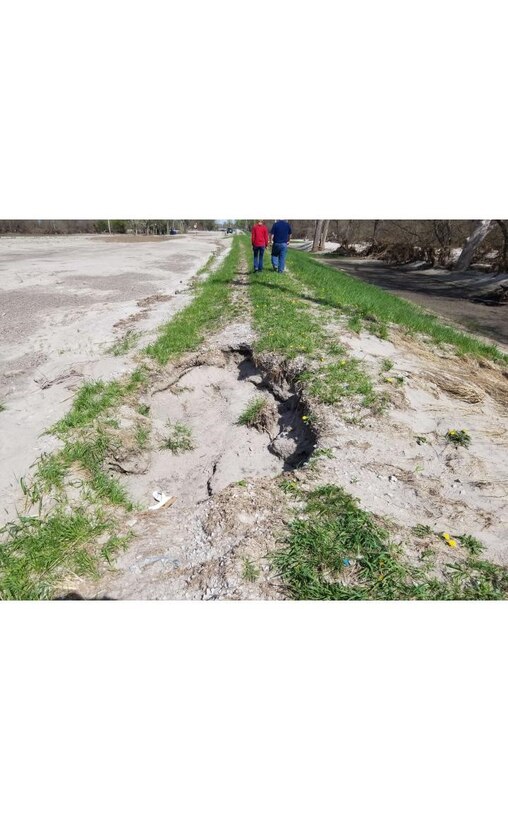 Damage on R-613 Levee System near the Hwy 75 - Platte River Bridge Apr., 23, 2019.