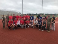 U.S. Marines with 2nd Maintenance Battalion, 2nd Marine Logistics Group (MLG), and 8th Engineer Support Battalion, 2nd MLG, participate in a softball competition at Camp Lejeune, North Carolina, June 12, 2019. The Big Six Softball Championship was the second of three events held by the MLG this year. (U.S. Marine Corps photo by courtesy asset)