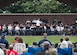Band members from various Armed Forces bands team up for a collaborative performance during the “Music Under the Stars” concert series at Joint Base Langley-Eustis, Virginia, June 13, 2019.