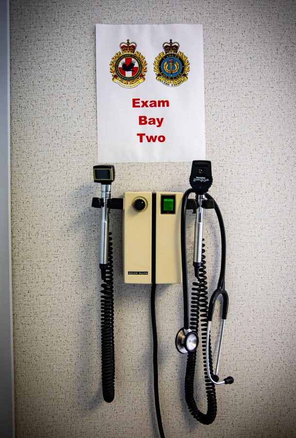 U.S. Navy Corpsman with Marine Aircraft Group 41, 4th Marine Aircraft Wing, set up a medical facility with supplies at Canadian Forces Base Cold Lake, Canada, June 14, 2019, in support of Sentinel Edge 19. U.S. Navy Corpsman play a significant role in Reserve Marines’ annual trainings to ensure the Reservist are healthy and able to continue their mission. (U.S. Marine Corps photo by Sgt. Andy O. Martinez)