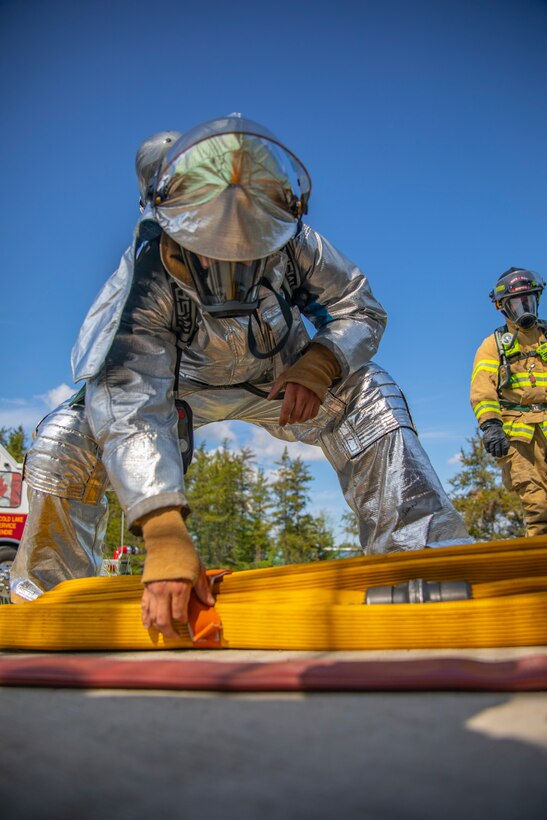 U.S. Marine Corps, Canadian firefighters extinguish fires during Sentinel Edge 2019