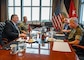U.S. Marine Corps Gen. Kenneth F. McKenzie Jr., U.S. Central Command (USCENTCOM) commander, right, and U.S. Army Gen. Richard D. Clarke Jr., U.S. Special Operations Command commander, second from left, hosted Secretary of State, Mike Pompeo, June 18, at USCENTCOM headquarters. They engaged in discussions regarding military and diplomatic affairs throughout the Middle East region. The visit is a scheduled engagement intended to align the U.S. Government's diplomatic and defense efforts. (U.S. Air Force photo by TSgt. Dana Flamer)