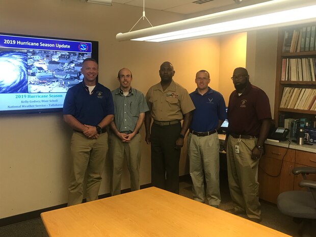 The Commanding Officer of Marine Corps Logistics Base Albany, Col. Alphonso Trimble, and members of his staff visited the National Weather Service Weather Forecast Office in Tallahassee, Fla., on June 13, 2019. (U.S. Marine Corps photo by Steve Dancer)