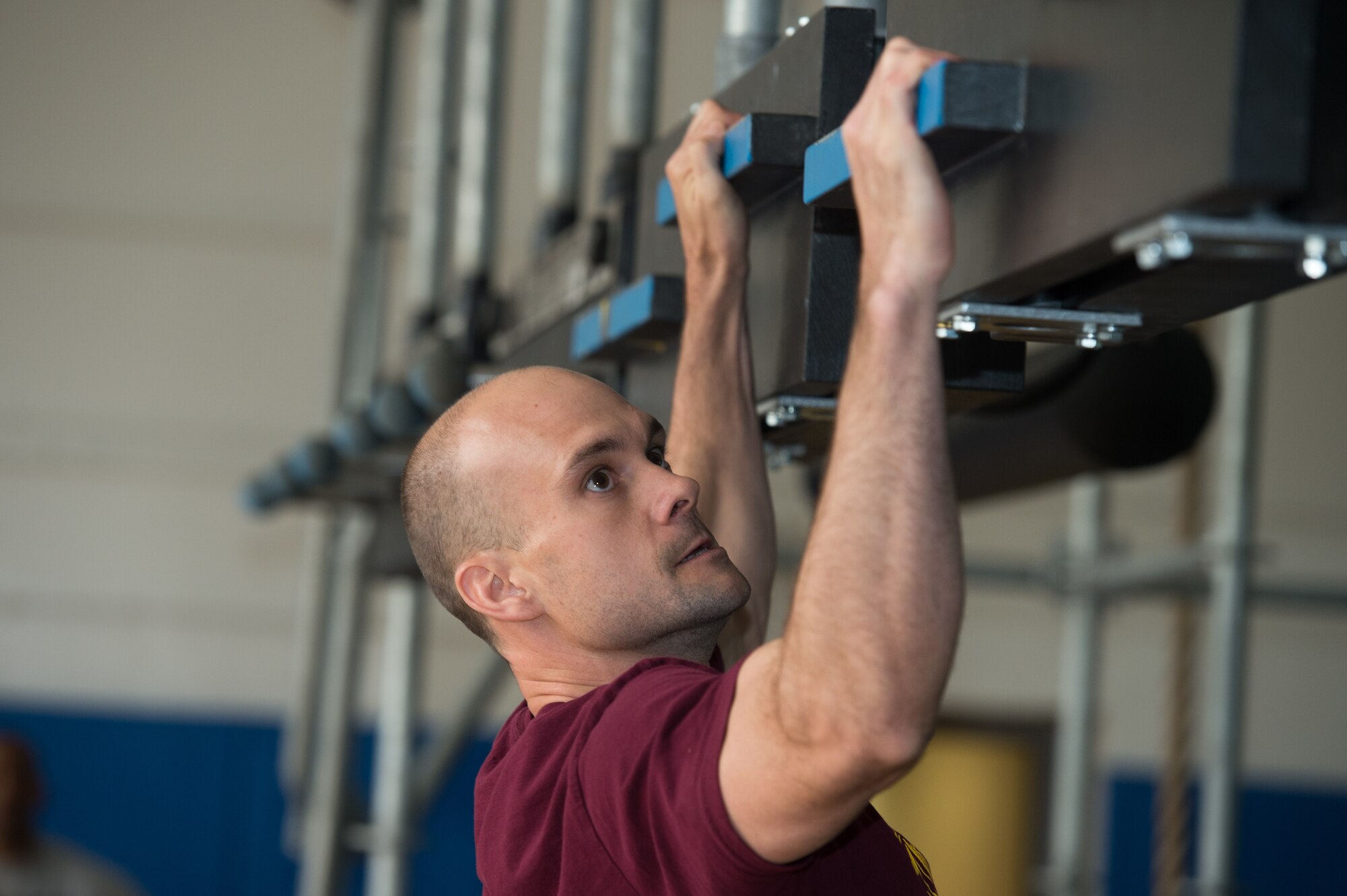 U.S. Air Force 1st Lt. John Novotny, 423rd Mobility Training Squadron, deputy flight commander air advisor from Joint Base McGuire-Dix-Lakehurst, New Jersey, compete in the Alpha Warrior Regional Championship at Joint Base Langley-Eustis, Virginia, June 15, 2019.