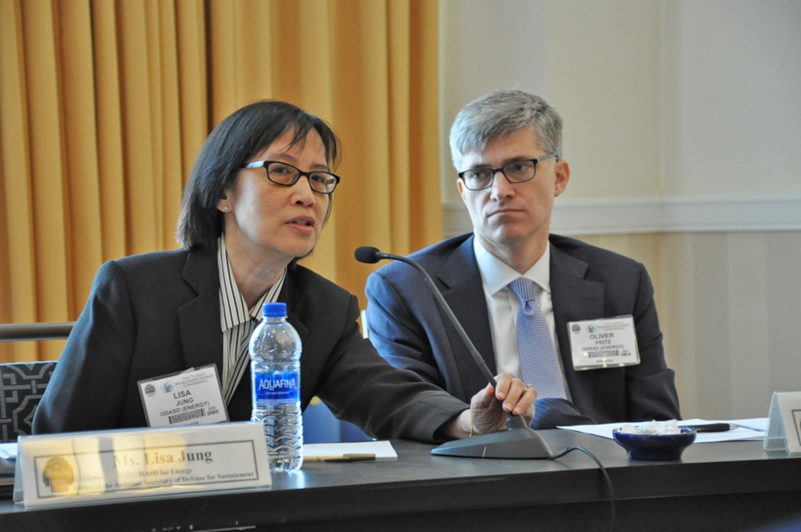 Lisa Jung, Deputy Assistant Secretary of Defense for Energy, answers a question.