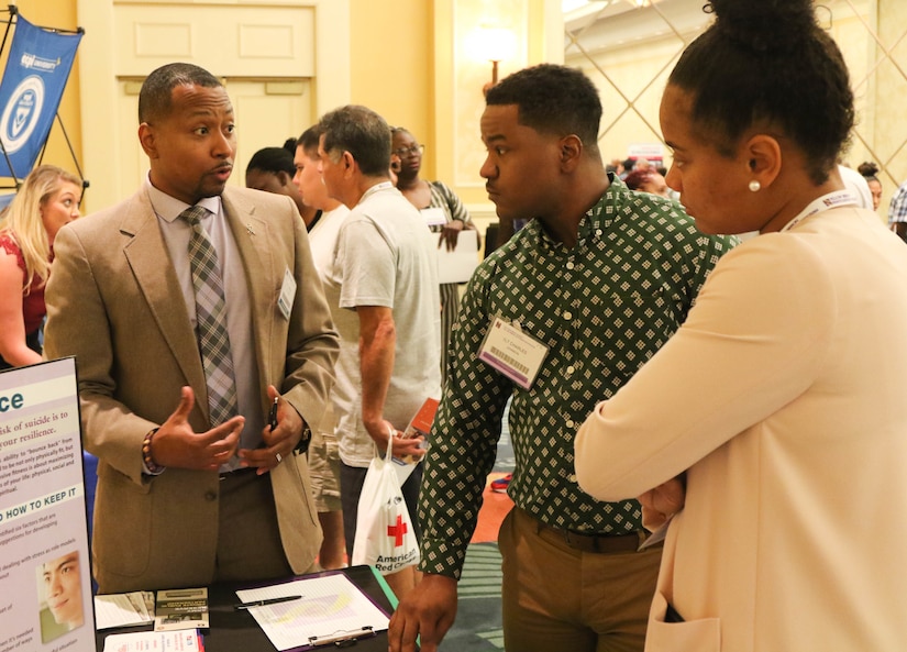 Soldiers and Families learn about resources to help them face unique challenges of serving in the U.S. Army Reserve at Yellow Ribbon