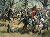 “The Battle of Cowpens” by Don Troiani is part of the National Guard Bureau Heritage Series. In upland South Carolina, January 17, 1781, at a place where local farmers penned their cows, an American force of 300 Continentals and 700 militia from North and South Carolina, Virginia, and Georgia, won a brilliant victory against the British.

The Continentals who fought at Cowpens are perpetuated today by the 175th Infantry, Maryland Army National Guard, and the 198th Signal Battalion, Delaware Army National Guard, and the Virginia militia by the 116th Infantry, Virginia Army National Guard. The heritage of the rest of the American troops who fought in this "greatest tactical victory ever won on American soil" is carried on today by the Georgia, South Carolina and North Carolina Army National Guards. 

The National Guard Heritage Paintings are a series of original oil paintings commissioned by the National Guard Bureau to depict significant moments in the history of the National Guard and its ancestor units to inspire present-day National Guard Soldiers and Airmen.

(Photo Courtesy of the National Guard Bureau)