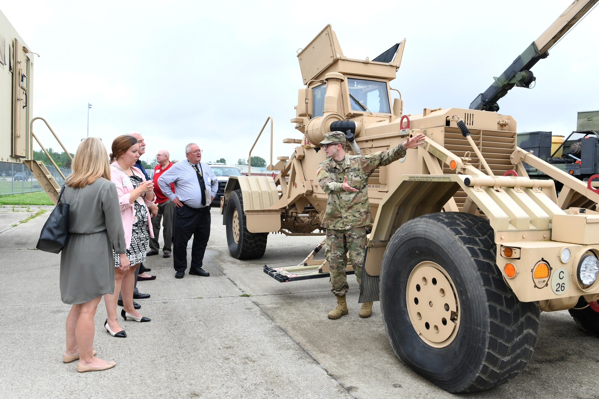 Army Soldier showcasing military vehicle abilities