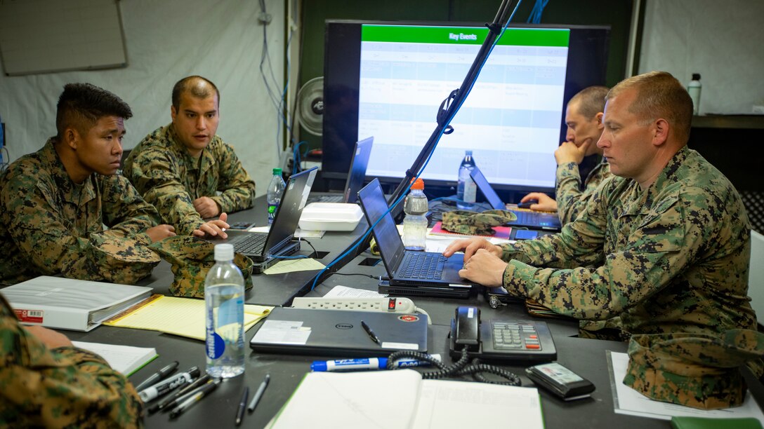 U.S. Marines with Marine Wing Support Squadron 471, Marine Aircraft Group 41, 4th Marine Aircraft Wing, finalize preparations for a convoy at Canadian Forces Base Cold Lake, Canada, June 19, 2019, in support of Sentinel Edge 19. Training exercises, such as SE19, ensure Reserve Marines are proficient and capable of successful integration with active-duty Marines, making MARFORRES critical to the Marine Corps’ Total Force. (U.S. Marine Corps photo by Lance Cpl. Jose Gonzalez)