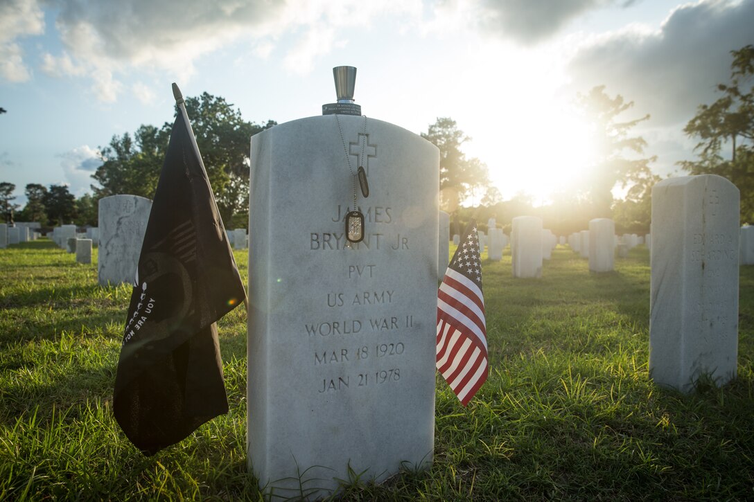 A grave at the New Bern National Cemetery is decorated with memorabilia in New Bern, North Carolina. Memorial Day is a day of remembrance for America's service members who fought and gave their lives for the United States of America. Memorial Day was officially proclaimed on May 5, 1868, by General John Logan, national commander of the Grand Army of the Republic, in his General Order No. 11.