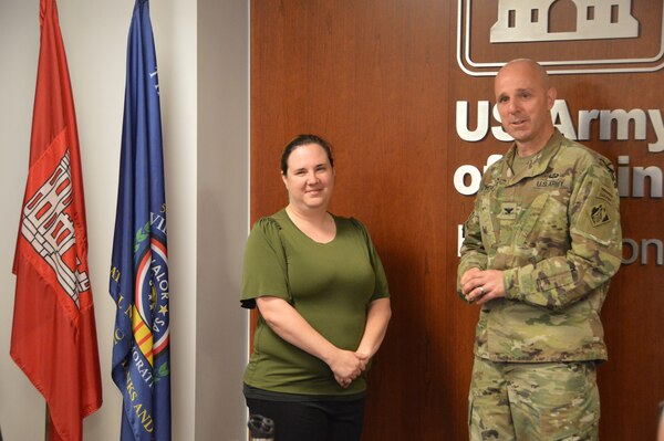 Ashley Stephens and Nathan White (unavailable for photo) were awarded the Commander's Coin for Excellence