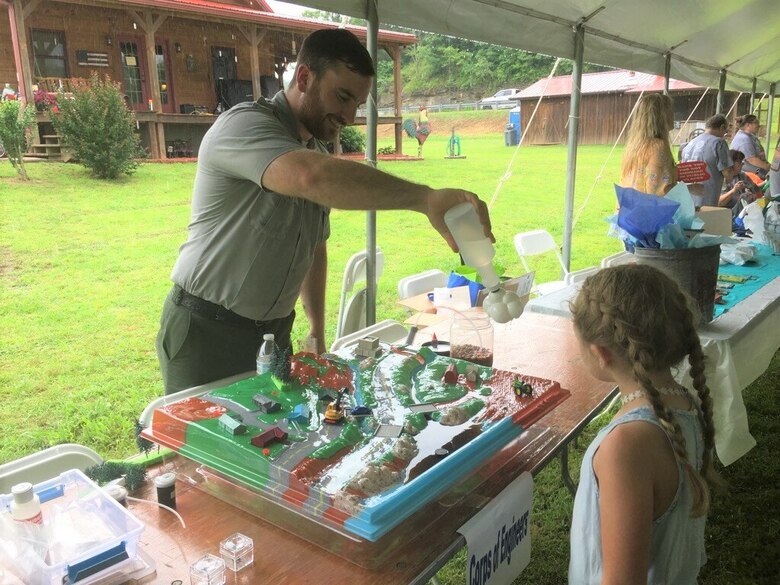 Yatesville Lake Ranger, Logan White, and Big Sandy Area Ranger, Whitney Lehrer, attended the Savage Farms: Farm and Field Day in Lawrence County, Kentucky.