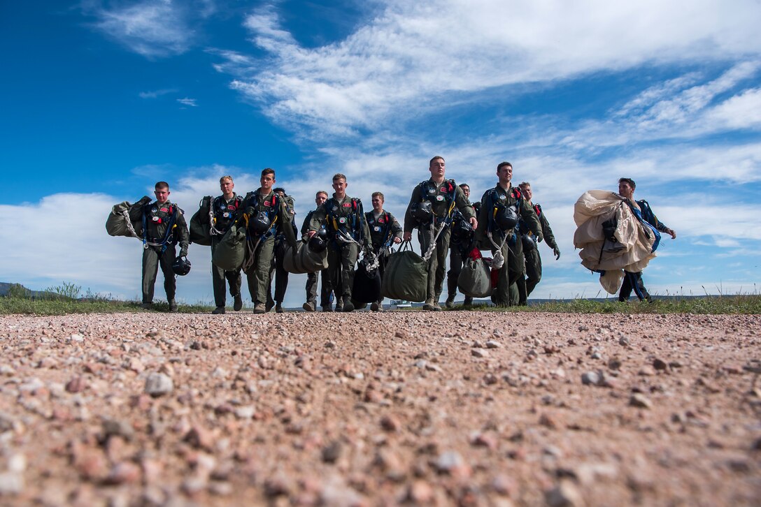 Cadets after a successful landing