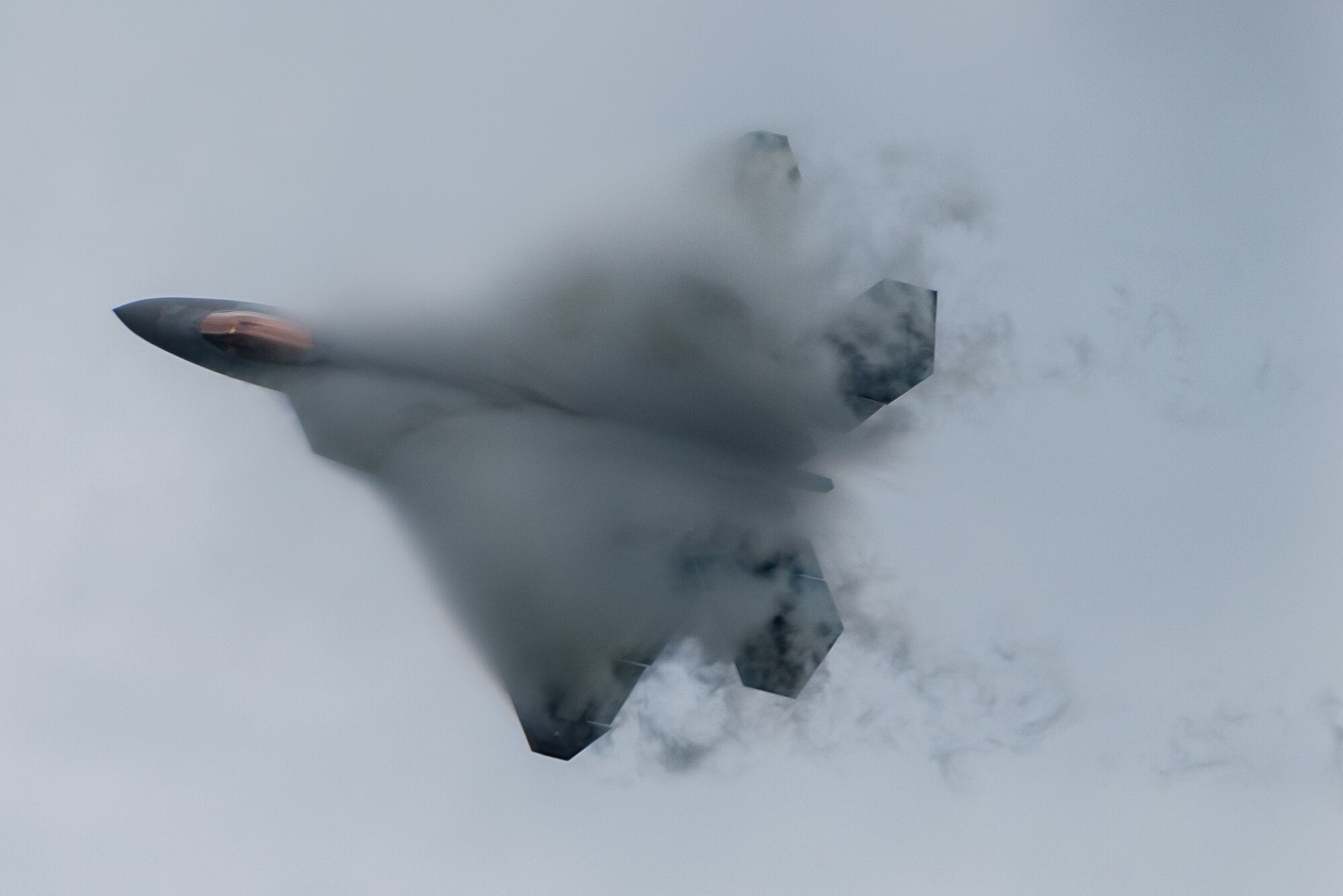 F-22 Raptor performs a stiff-pitch maneuver