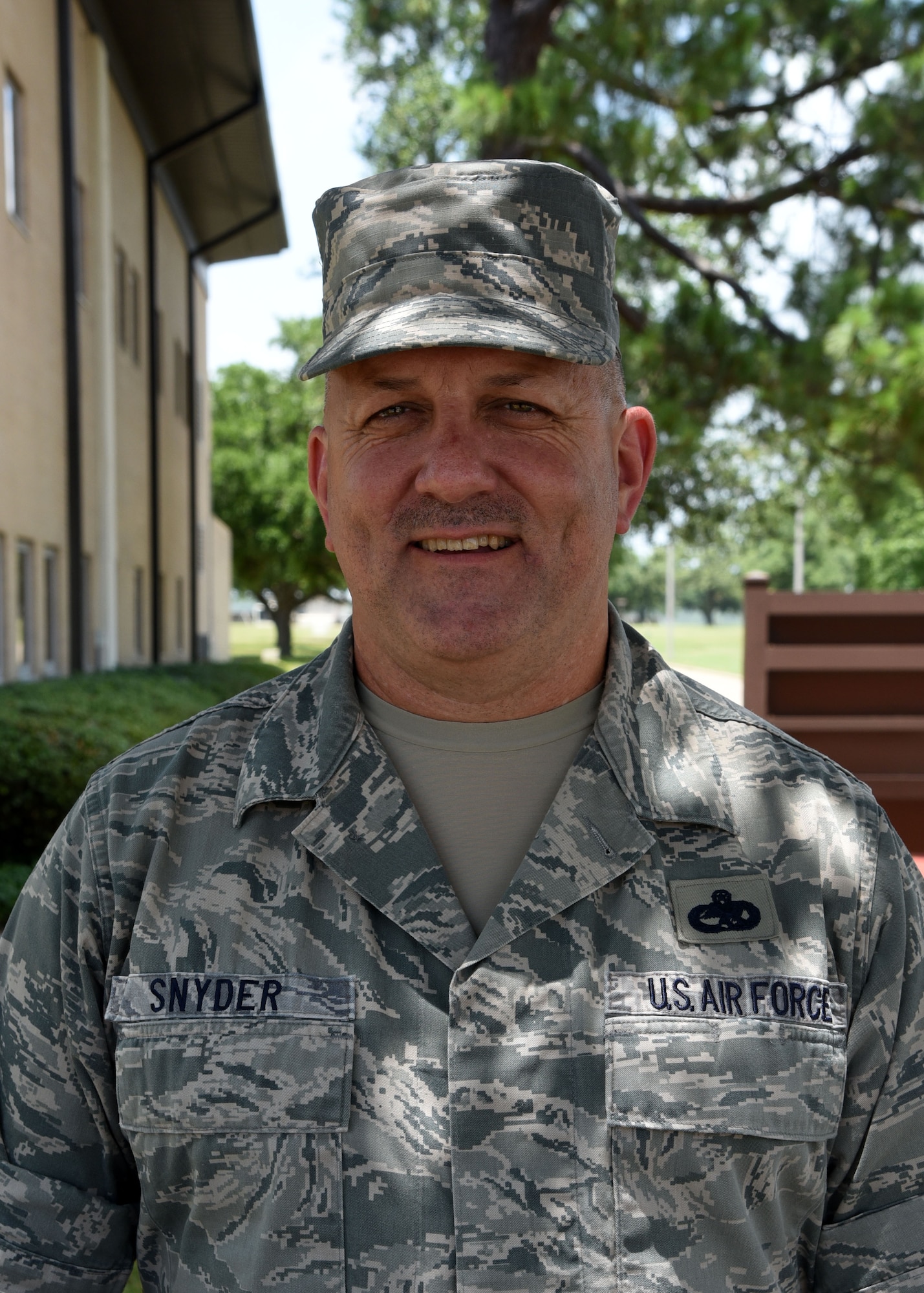 Chief Master Sgt. Monte Snyder in one of three master resiliency trainers for the 403rd Wing, Keesler Air Force Base, Mississippi. He assists with teaching first term Airmen in nine areas that enhance resilience, one of the core tenets of the Air Force’s Comprehensive Airman Fitness, which encompasses creating Airmen with solid mental, physical, social and spiritual well-being. (U.S. Air Force photo/Lt. Col. Marnee A.C. Losurdo)
