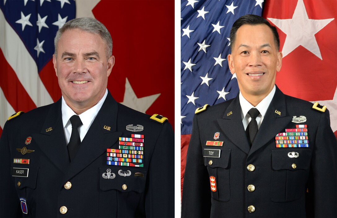 Maj. Gen. Richard G. Kaiser will transfer command of the Mississippi Valley Division (MVD), U.S. Army Corps of Engineers (USACE), to Maj. Gen. R. Mark Toy in a formal change of command ceremony, July 23, 2019, at 10 a.m. in the Vicksburg Convention Center, Vicksburg, Mississippi.  Lt. Gen. Todd T. Semonite, USACE 54th Chief of Engineers and Commanding General, will officiate the ceremony.