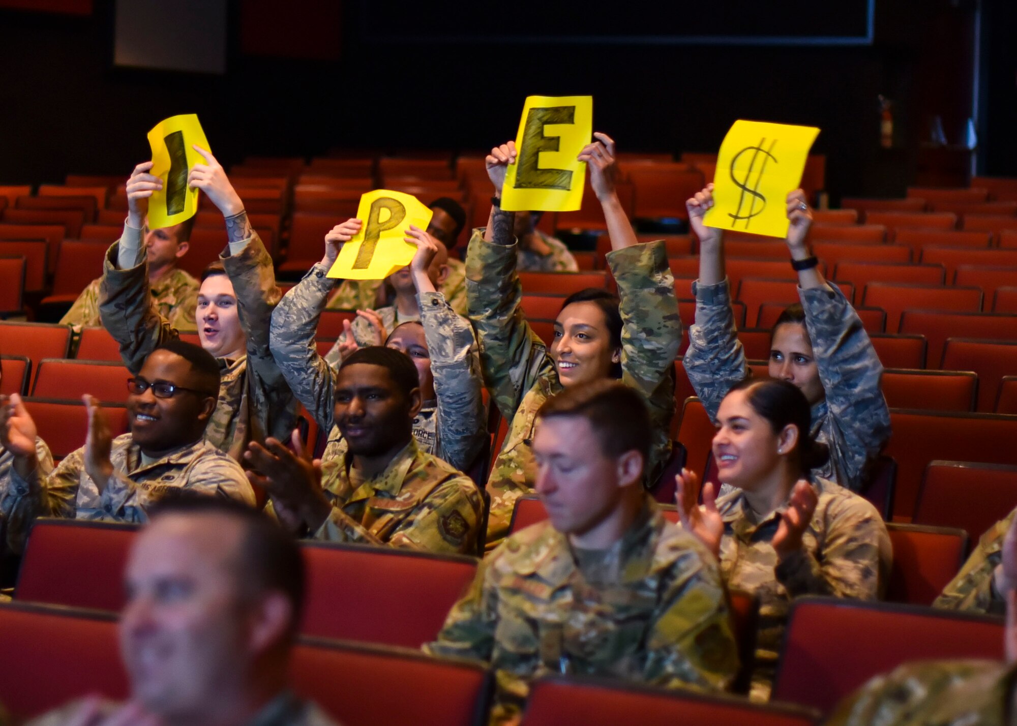 Airmen in audience