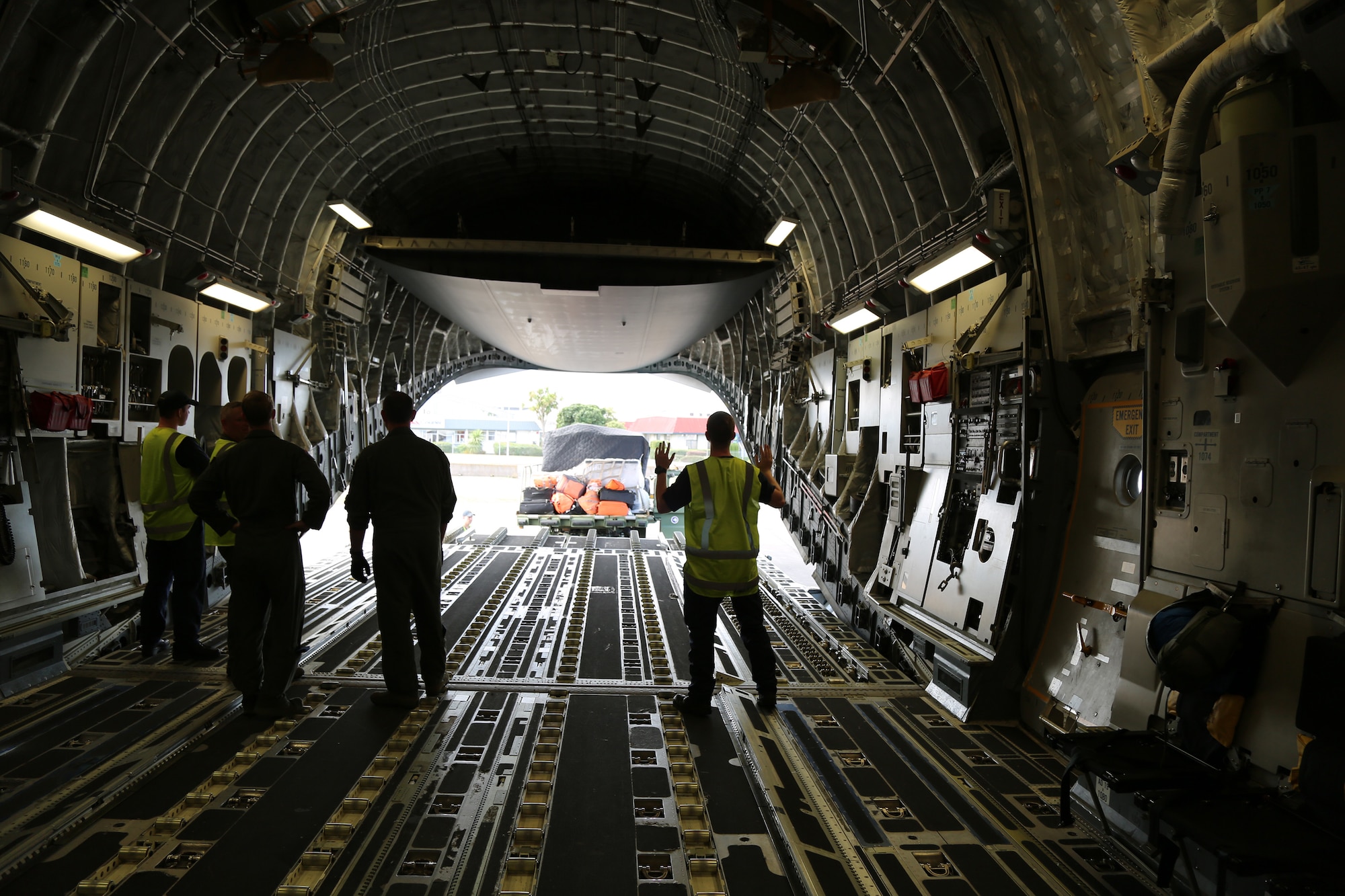 Cargo is loaded onto a C-17 Globemaster III supporting Operation Deep Freeze flights at Christchurch International Airport, Christchurch, New Zealand, Feb. 21 2019. The 2018-2019 Antarctic research season wrapped-up Feb. 22, and members from the 304th Expeditionary Airlift Squadron will return to the Antarctic for mid-winter night vision goggle ODF support.
