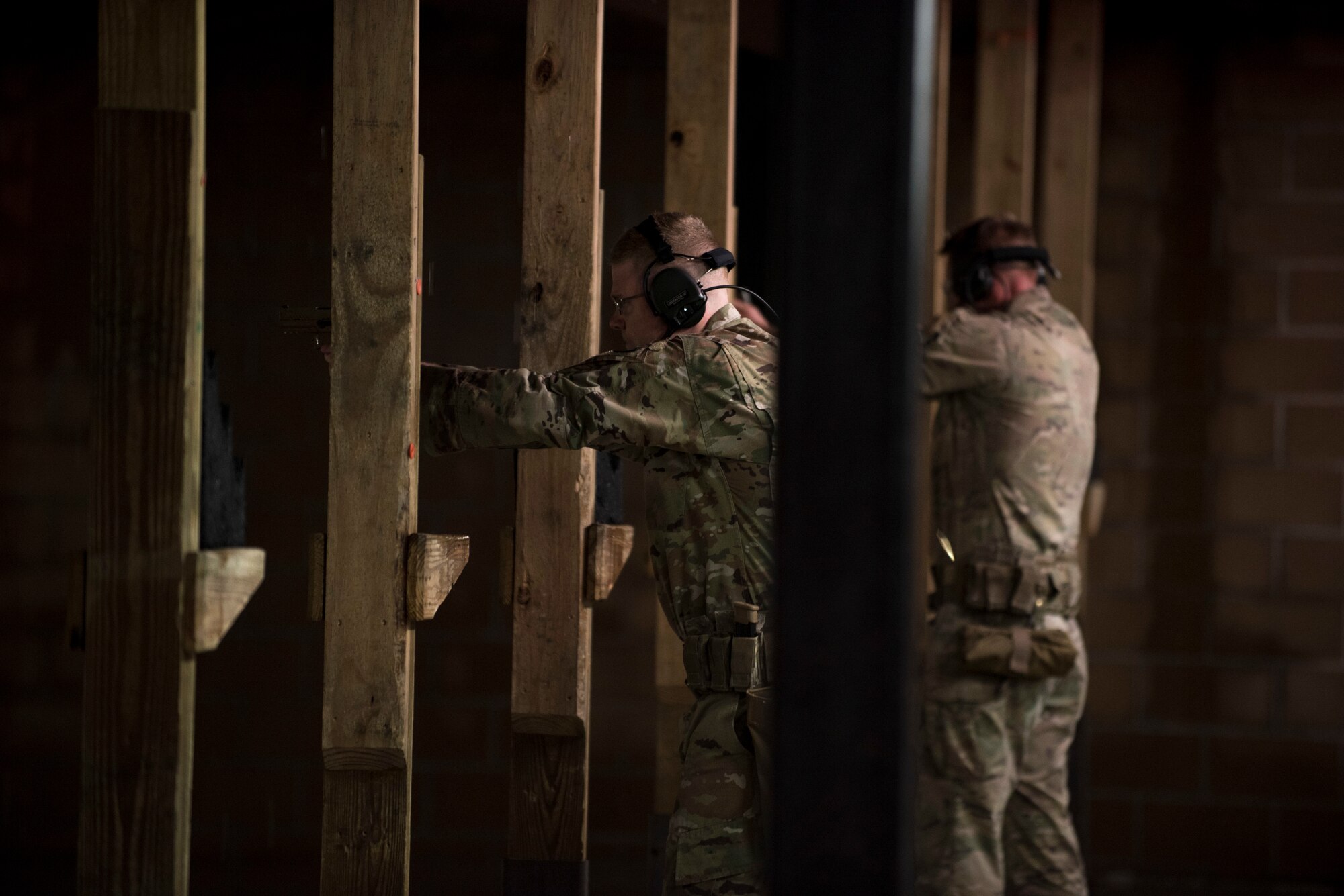 Captain Timothy Marriner, 90th Security Support Squadron operations officer, shoots an M18 during training June 18, 2019, at F.E. Warren Air Force Base, Wyo. Marriner’s character and innovation while working in 90th SSPTS has earned him a nomination for the Alison Award. The U.S. Air Force Academy Falcon Foundation established the award in honor of Maj. Gen. John R. Alison, a decorated World War II and Korean War veteran, also known as the father of Air Force Special Operations. (U.S. Air Force photo by Senior Airman Abbigayle Williams)