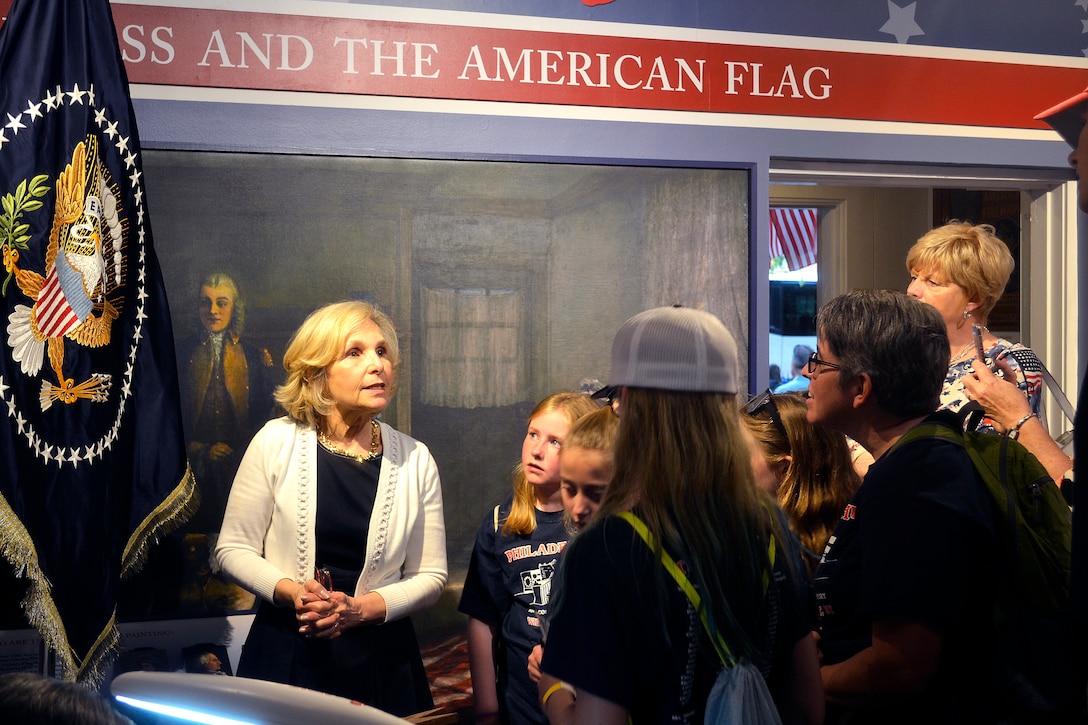 flag ladies educate betsy ross house visitors