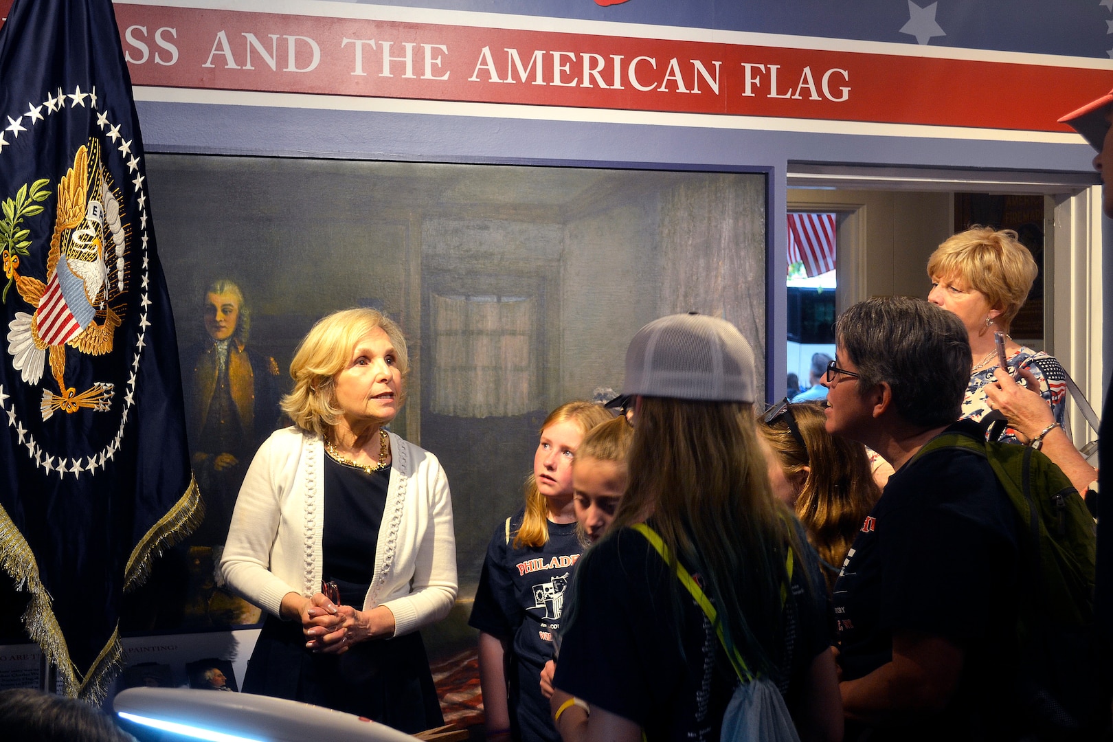 flag ladies educate betsy ross house visitors