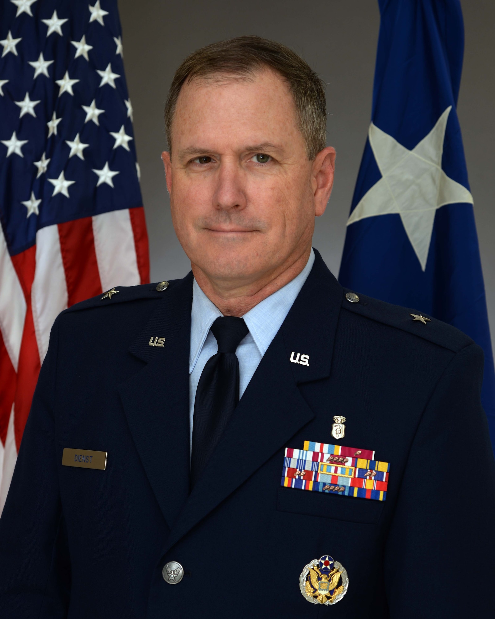Brig. Gen. (Dr.) James H. Dienst assumed command of the Air Force Research Laboratory’s 711th Human Performance Wing June 21 in a change of command ceremony at the National Museum of the United States Air Force at Wright-Patterson Air Force Base, Ohio. (U.S. Air Force photo/courtesy photo)