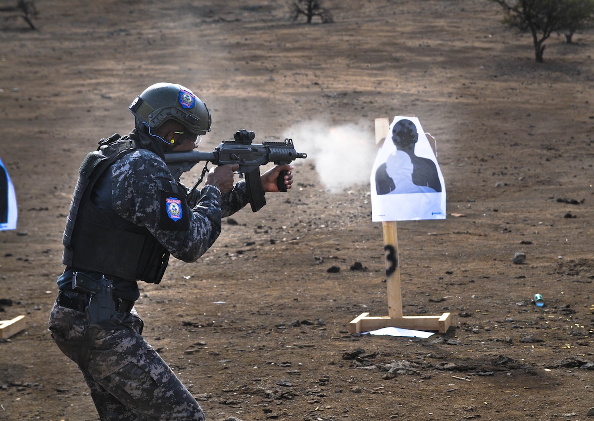 A member of the Haitian National Police took part in critical task events three and four.