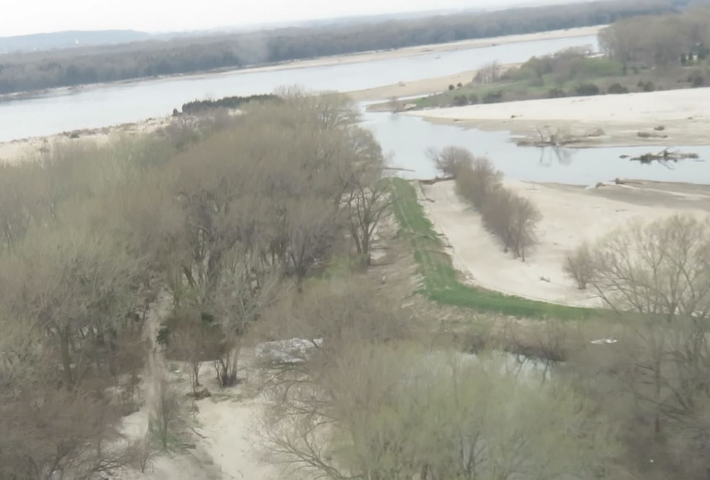 Breach at Ames Diking in Ames, Nebr. Apr. 18, 2019.