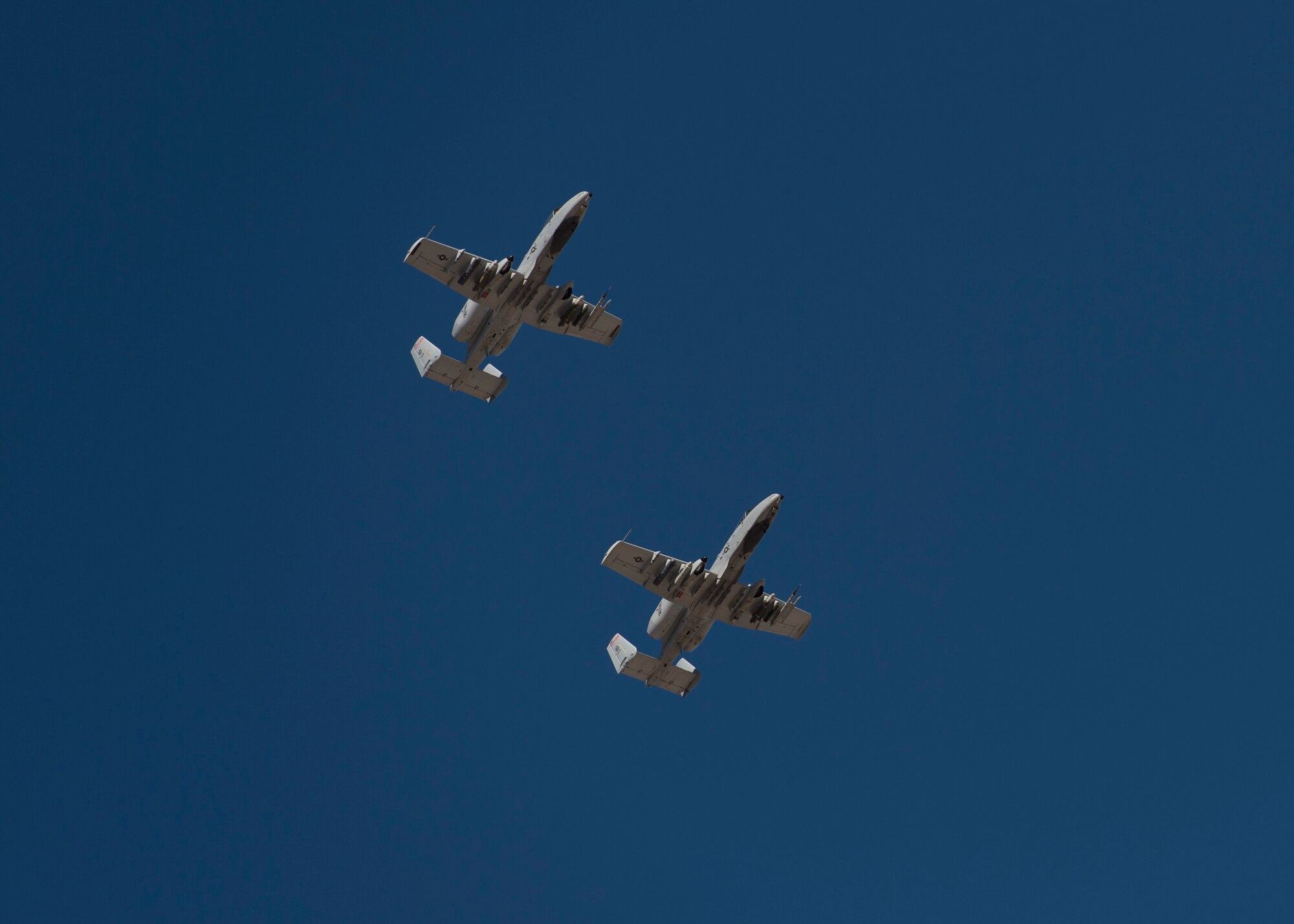 A pilot in an A-10 Thunderbolt II assigned to the 190th Fighter Squadron from the Idaho Air National Guard prepares to land on the flightline at Nellis Air Force Base, June 8, 2019 in Las Vegas, Nevada. The IDANG Airmen are participating in Green Flag-West at Nellis AFB. (U.S. Air National Guard photo by Senior Airman Mercedee Wilds)