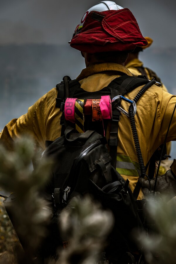 Firefighters from Marine Corps Air Station Miramar and local fire departments worked together to conduct a series of controlled burns on East Miramar, Calif., June 20. The controlled burns were conducted to mitigate the chance of wild fires starting on MCAS Miramar as well as provide real world training to local firefighters. (U.S. Marine Corps photo by Sgt. Jake McClung)