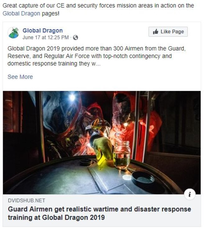 Great capture of our CE and security forces mission areas in action on the Global Dragon pages!