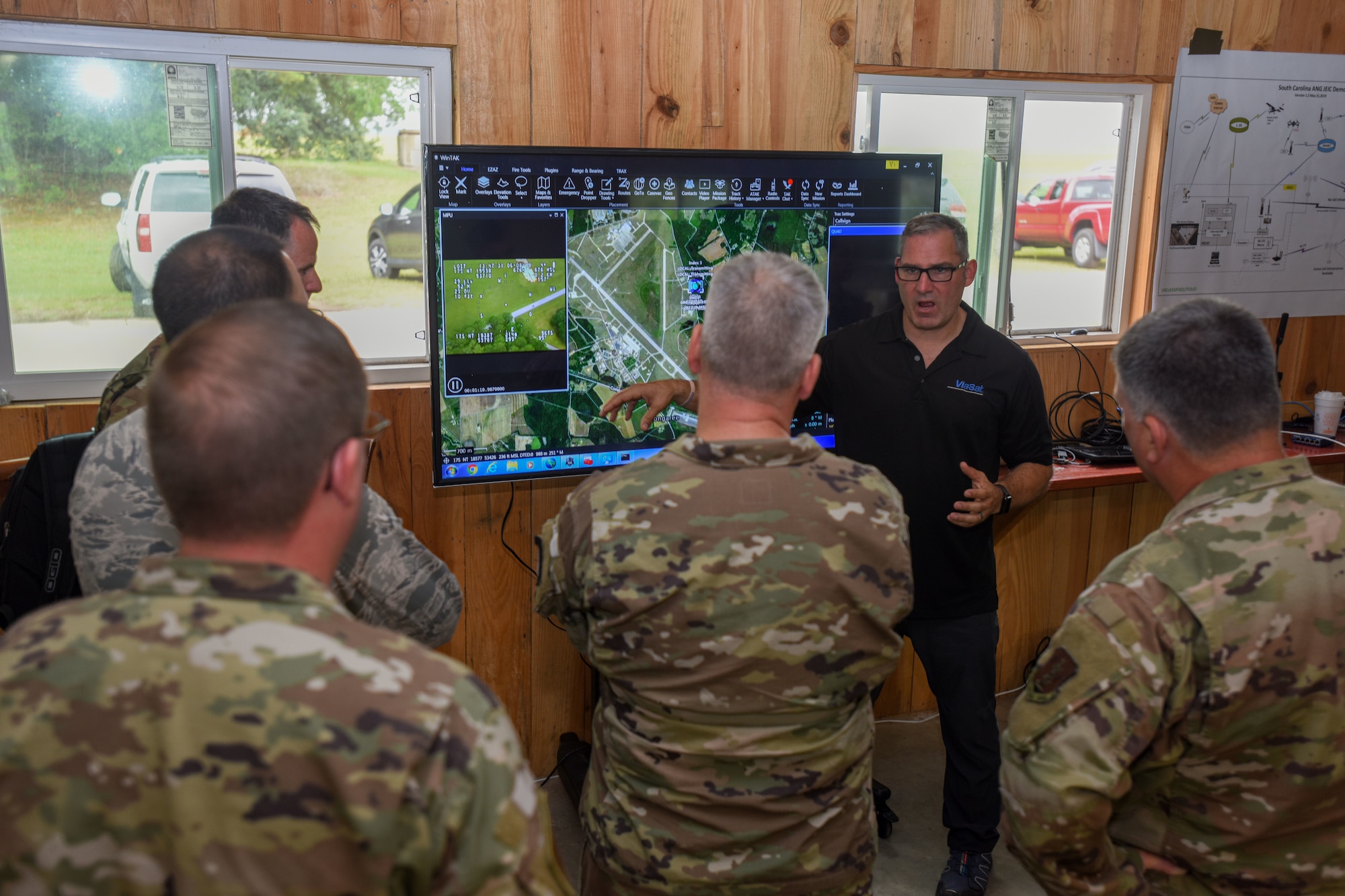 The South Carolina Air and Army National Guard hosted the National Guard Bureau for a test and demonstration of a tactical communications system